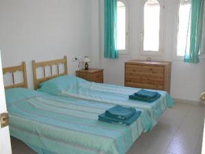 Double bedroom, air conditioned with mountain views