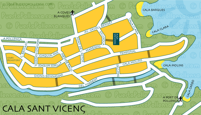 map of Cala sant Vincenc